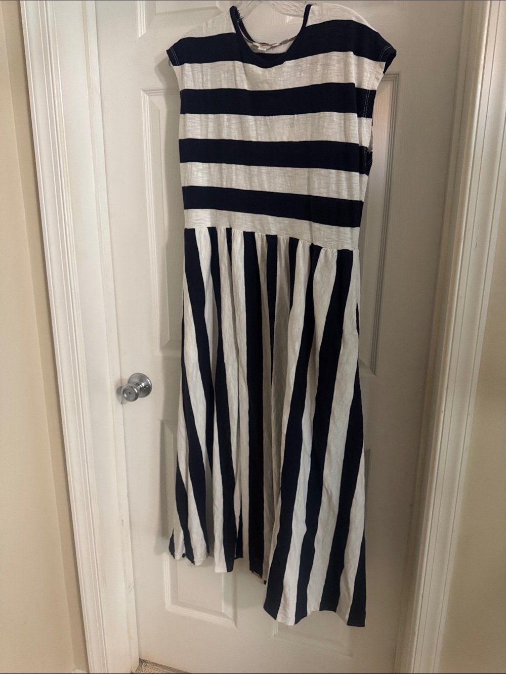 Boden Black and White Striped Maxi Skirt